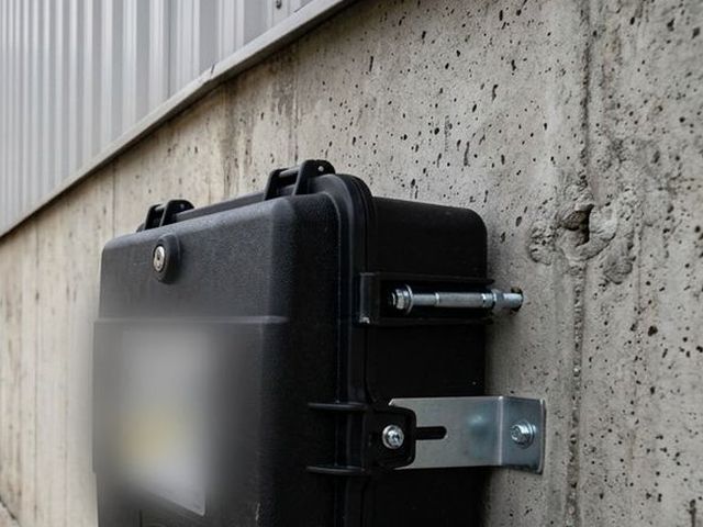 Portacebo de seguridad cerrado y fijado al muro